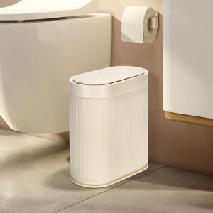 ELPHECO Basurero de baño con tapa, bote de basura delgado y inteligente