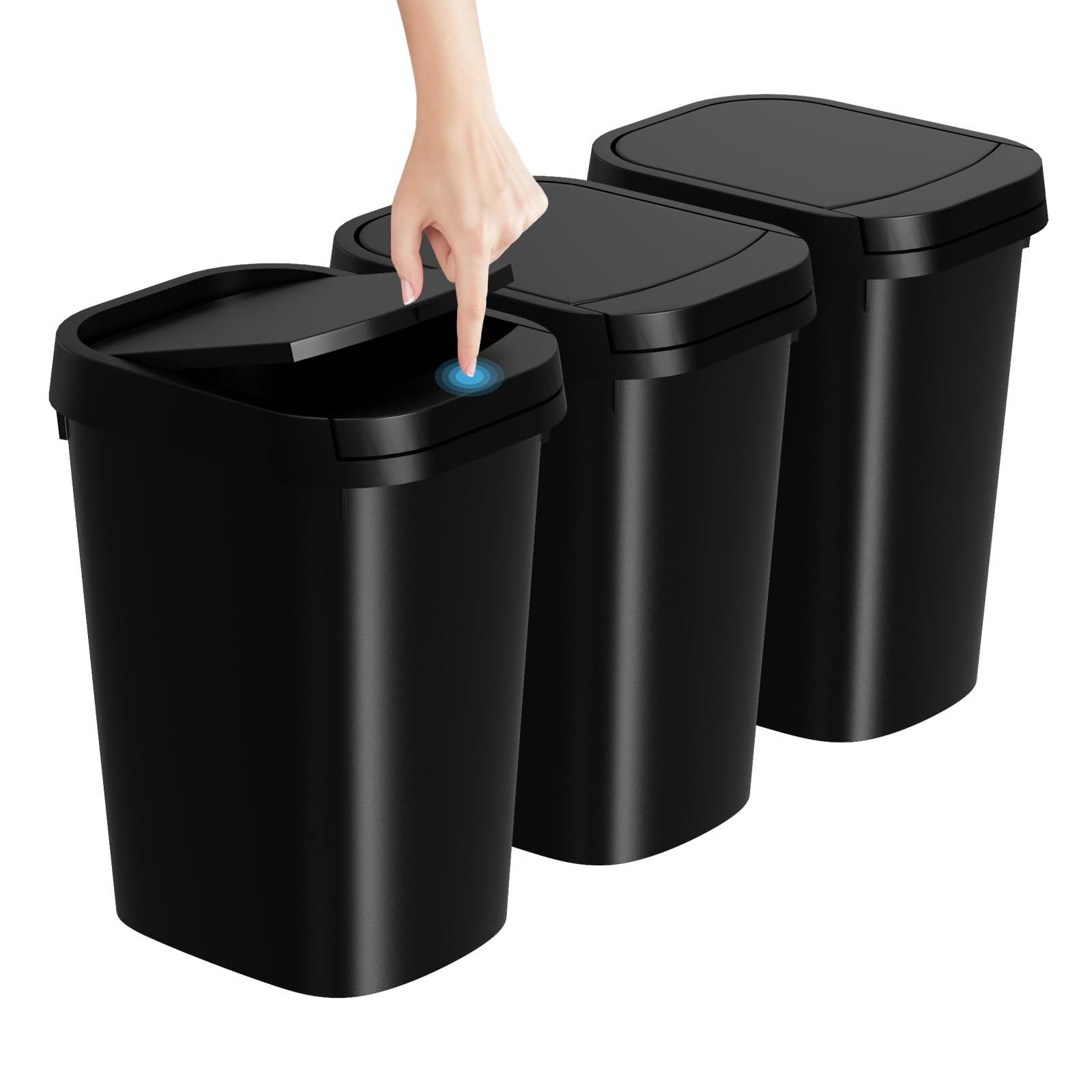 KSSKSS Paquete de 3 cubos de basura pequeños para baño con tapa
