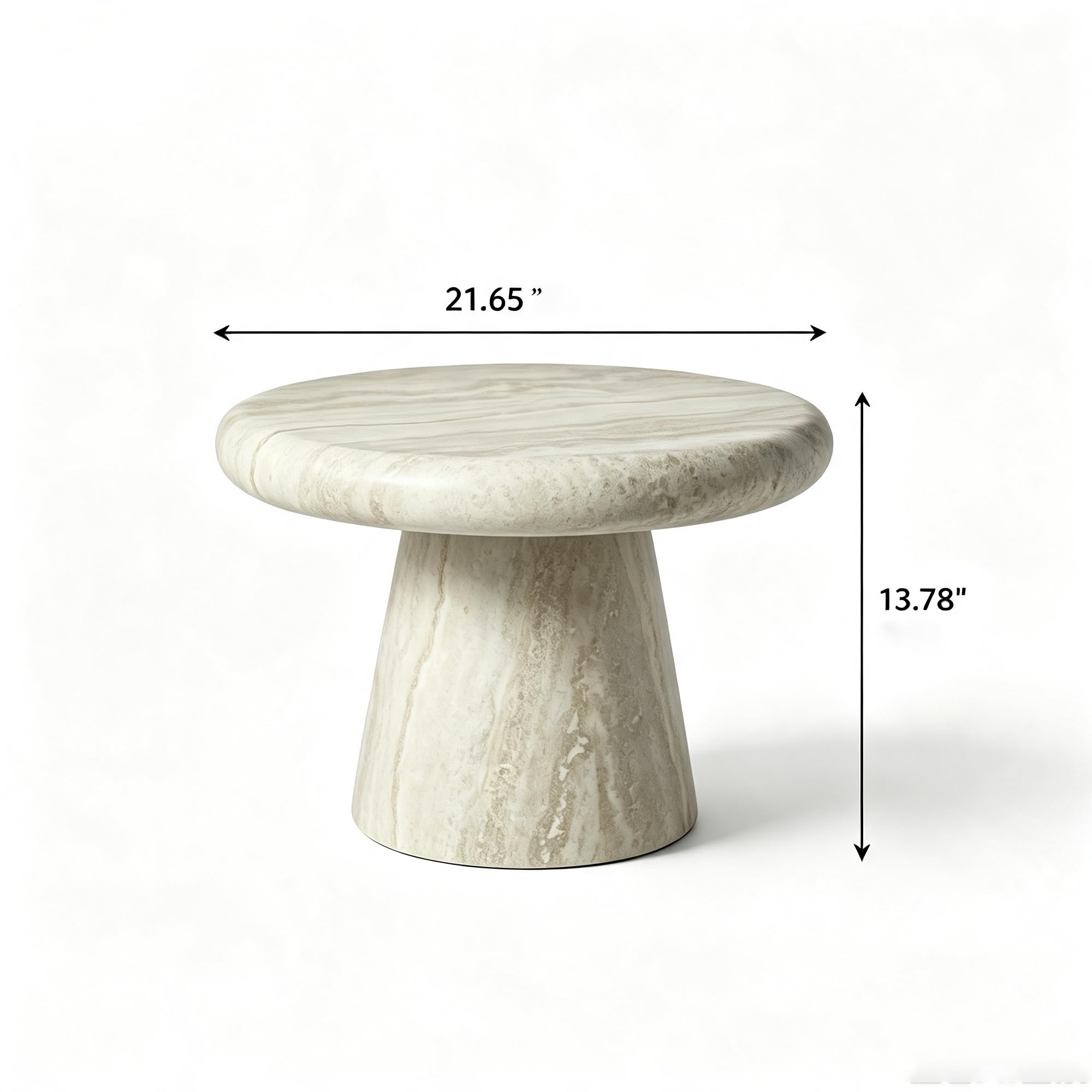 Mesa auxiliar redonda moderna de 21.65 pulgadas, mesa auxiliar decorativa - Imagen 2