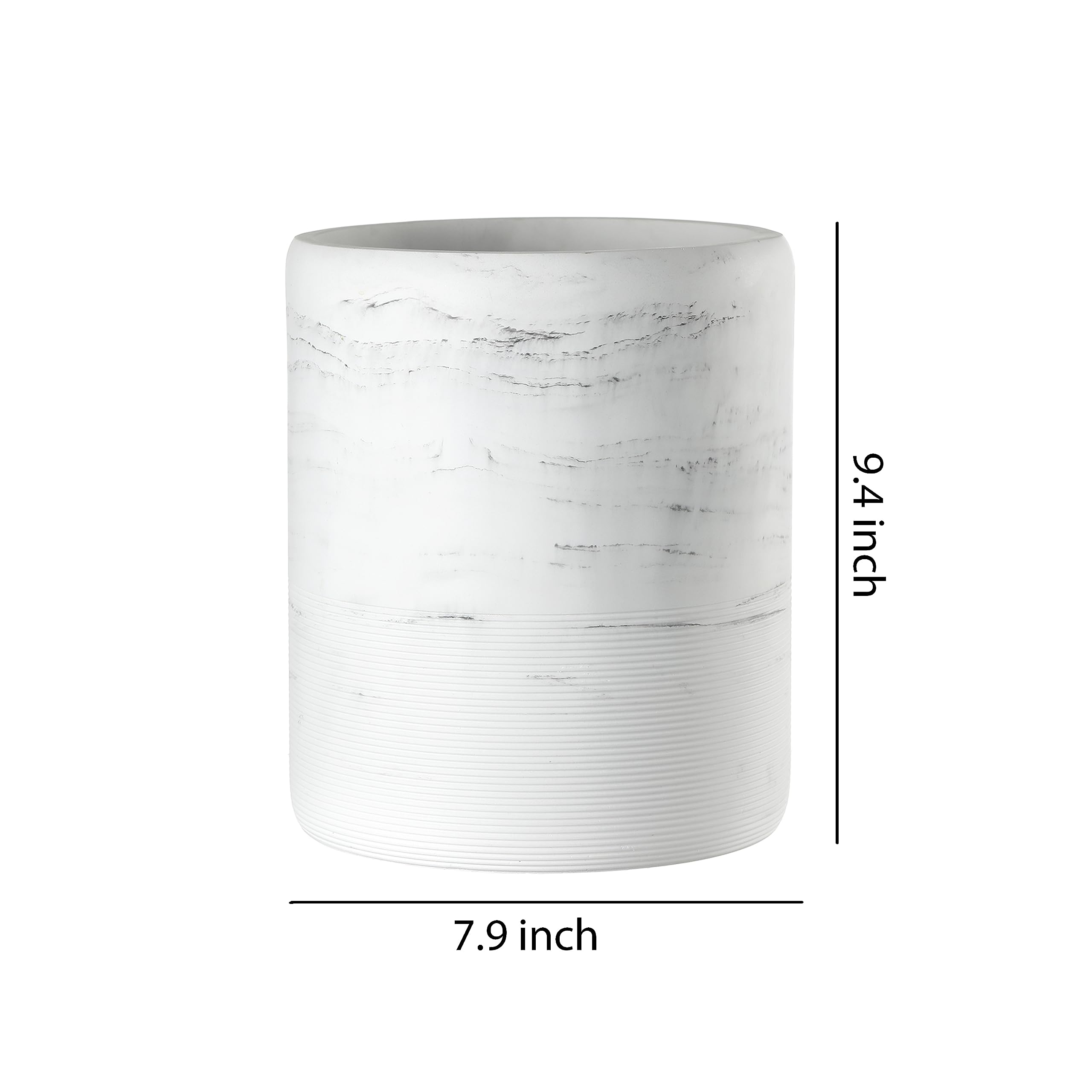 Basurero de baño – Papelera decorativa con acabado en resina, hermoso aspecto de mármol - Imagen 2