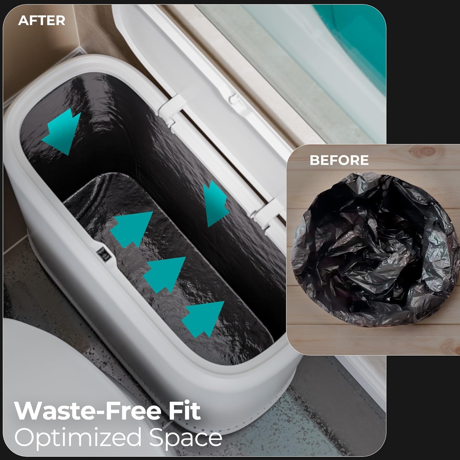 Cubo de basura pequeño para baño con tapa, control de olores - Imagen 3