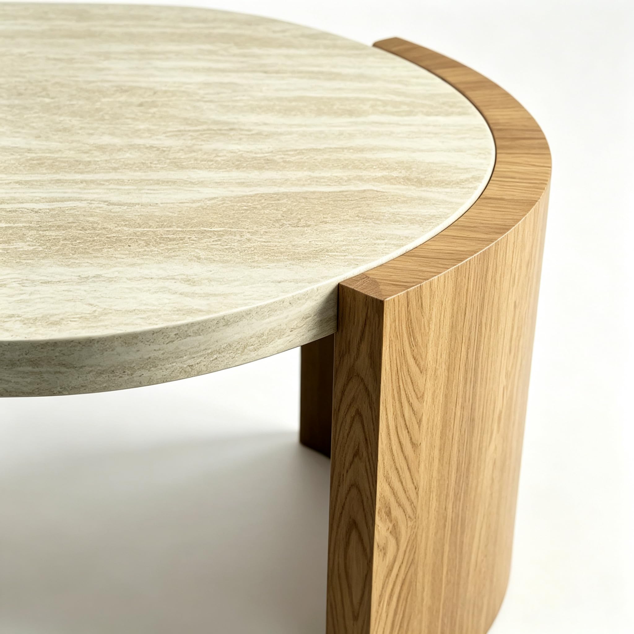 Mesa de centro ovalada de 48.42" con patas curvas y parte superior de - Imagen 5