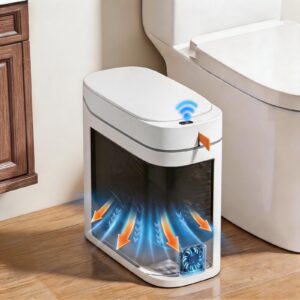 Cubo de basura automático para baño sin contacto, 3.5 galones