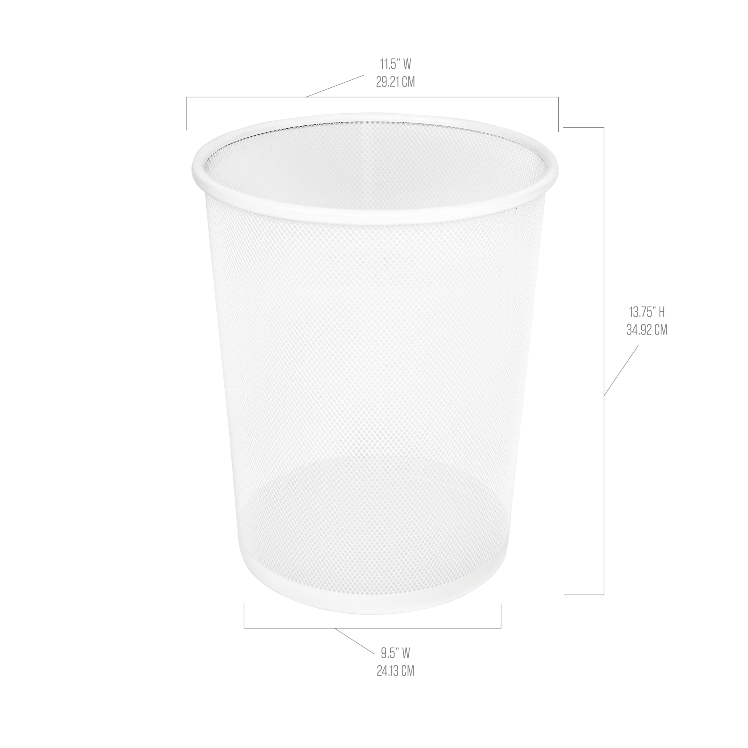 Paquete de 2 cubos de basura de malla de acero de 6 galones, papelera de - Imagen 3