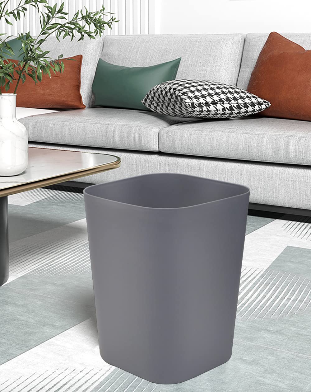 Cubo de basura pequeño de 2 galones, cubo de basura cuadrado para baño, dormitorio, cocina - Imagen 3