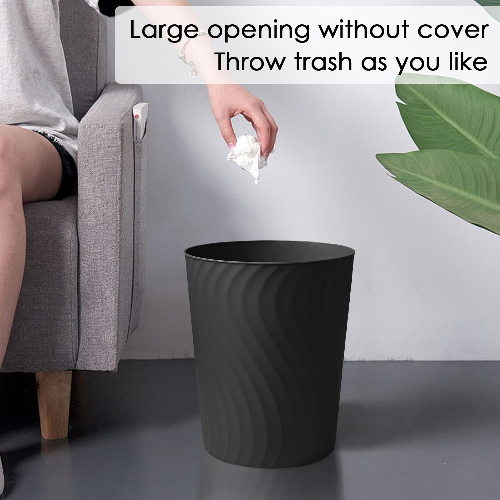 YGJT Cubo de basura pequeño, paquete de 3 cubos de basura de baño de 1.8 galones - Imagen 3