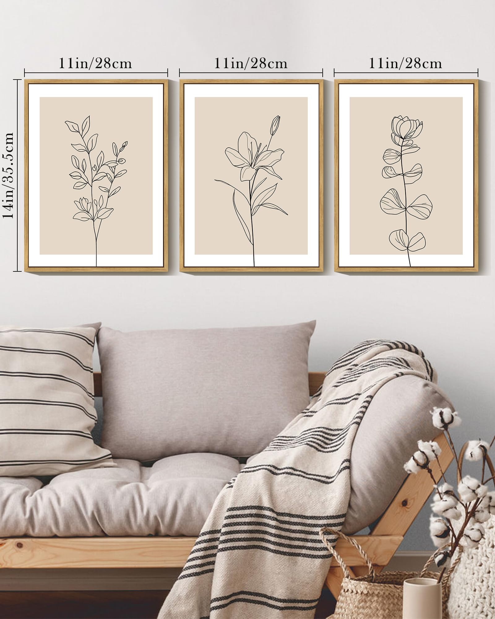 Drsoum - Ramo de flores enmarcado, arte retro, flores silvestres, cuadros botánicos - Imagen 2