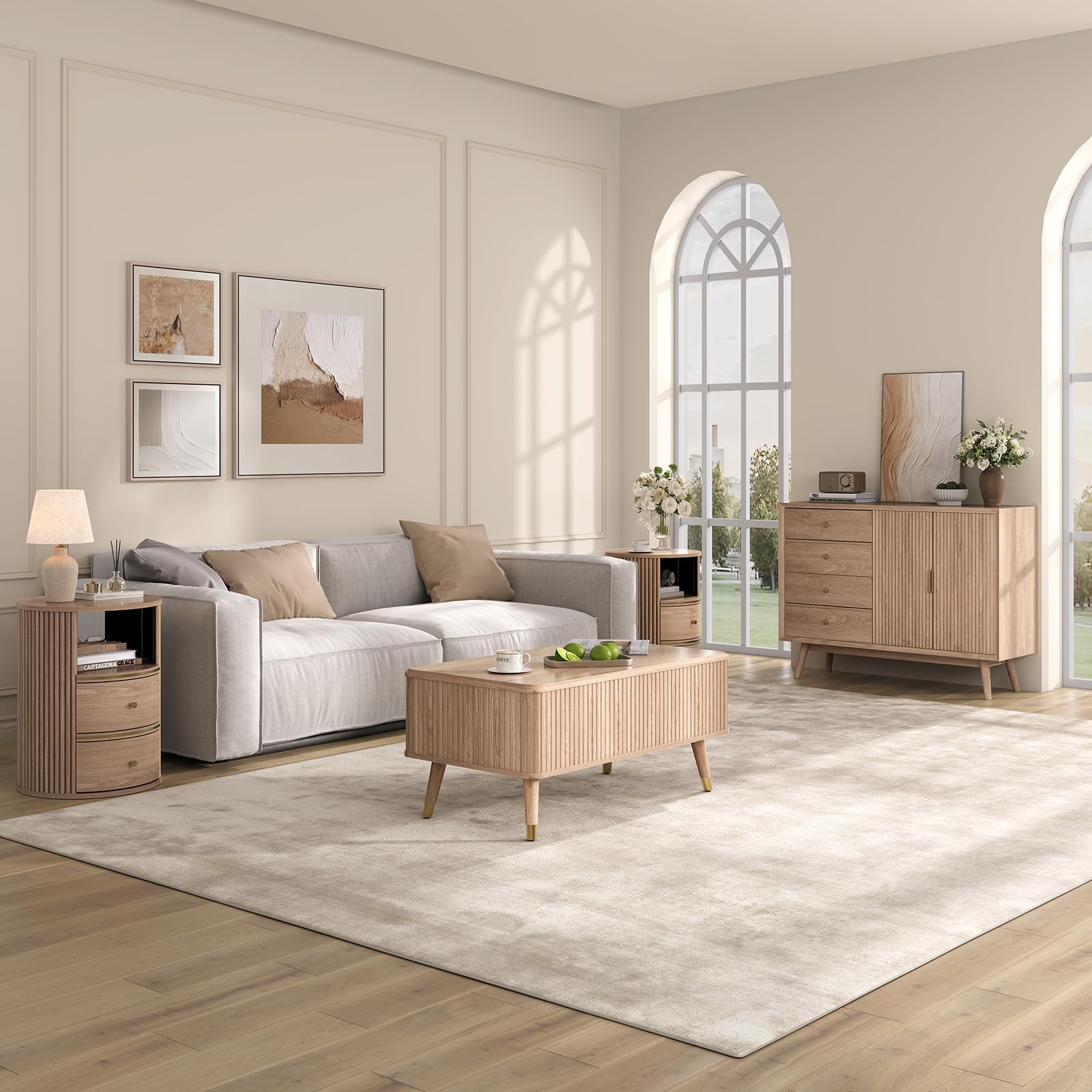 Mesa auxiliar elevable con almacenamiento para sala de estar - Imagen 5