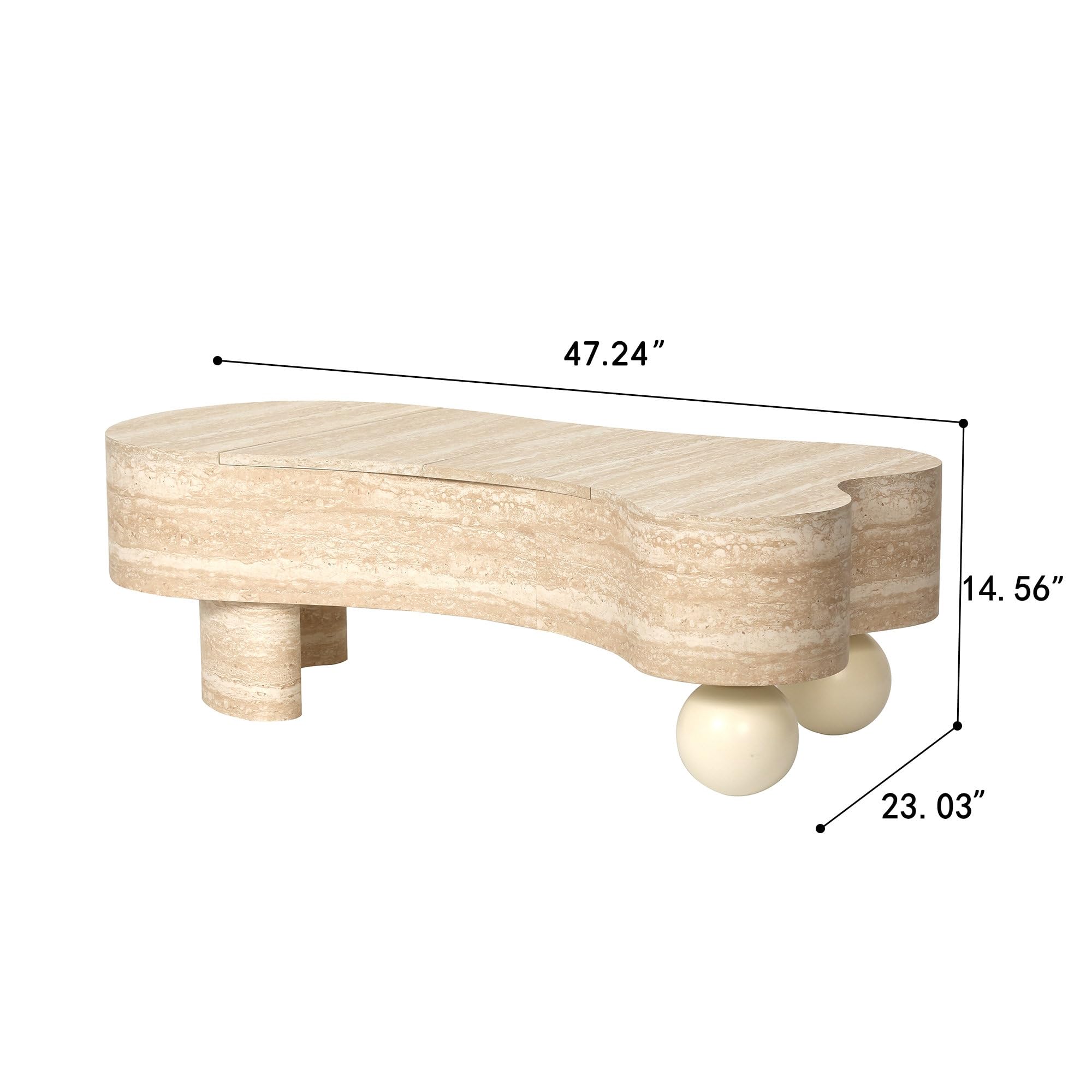 Mesa auxiliar irregular de 47.24 pulgadas para sala de estar - Imagen 2