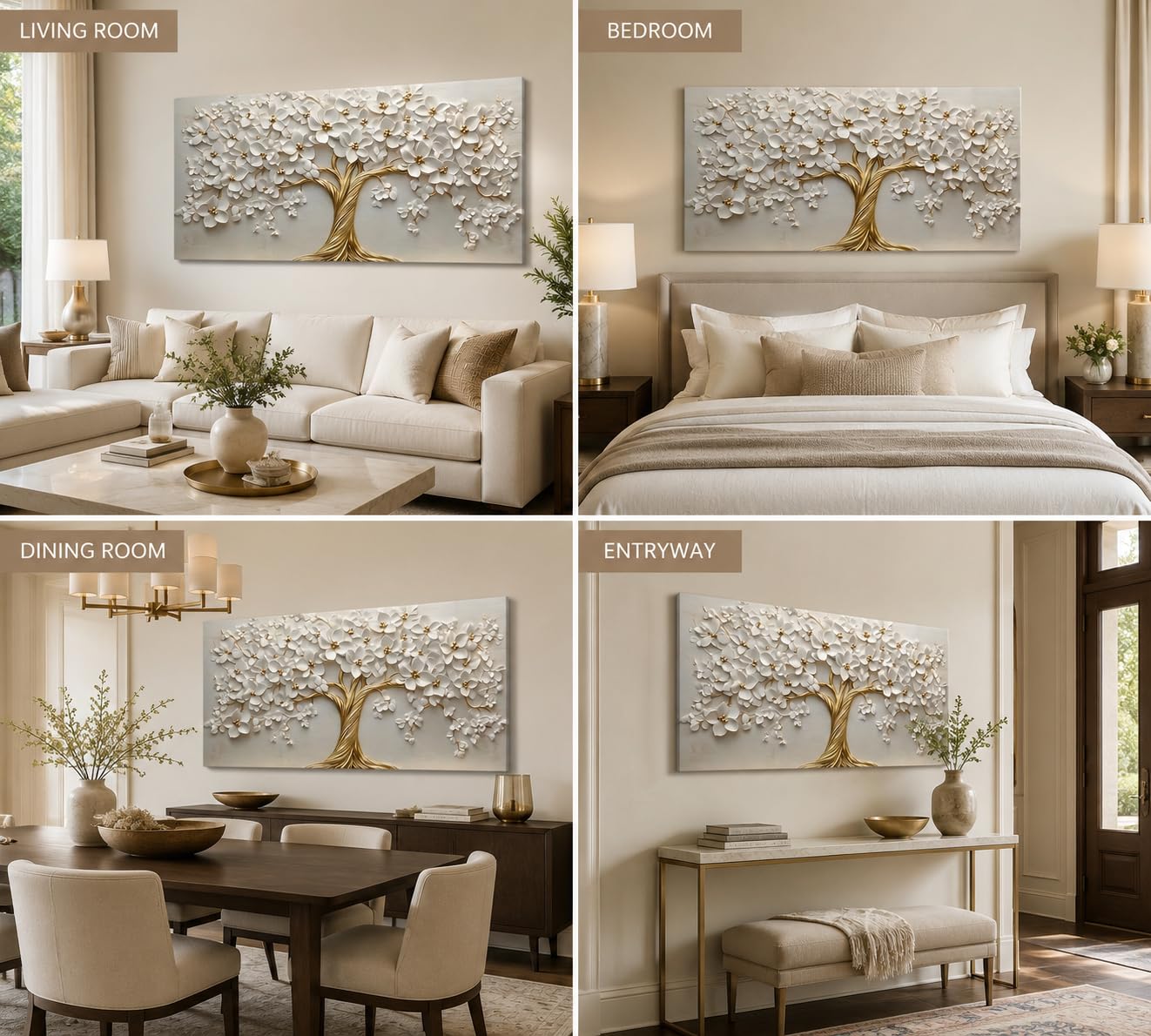 HANGYUEACE Lienzo decorativo para pared grande del árbol de la vida - Imagen 5