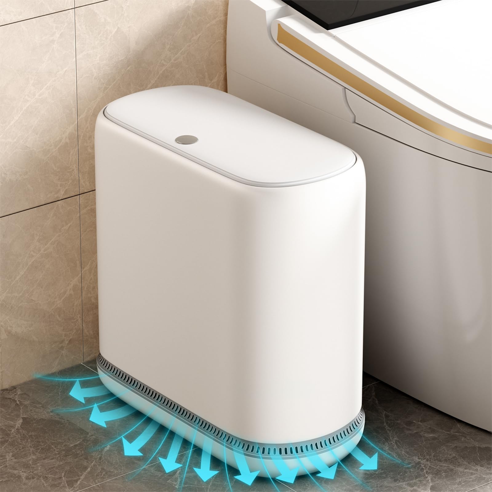 Cubo de basura pequeño para baño con tapa