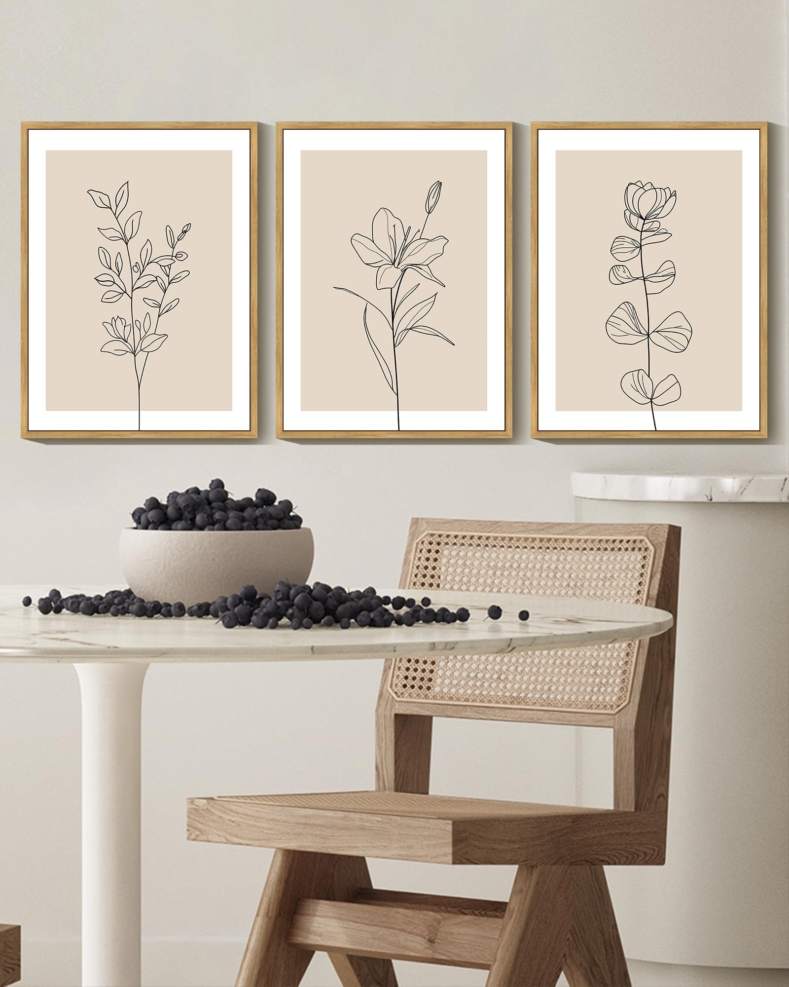 Drsoum - Ramo de flores enmarcado, arte retro, flores silvestres, cuadros botánicos - Imagen 5