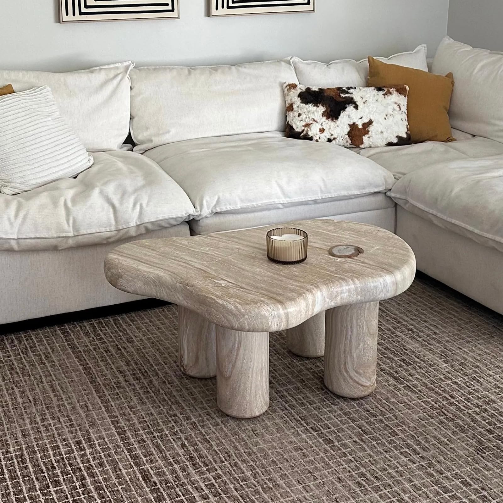 Mesa de centro moderna de piedra para sala de estar Mesa de nube