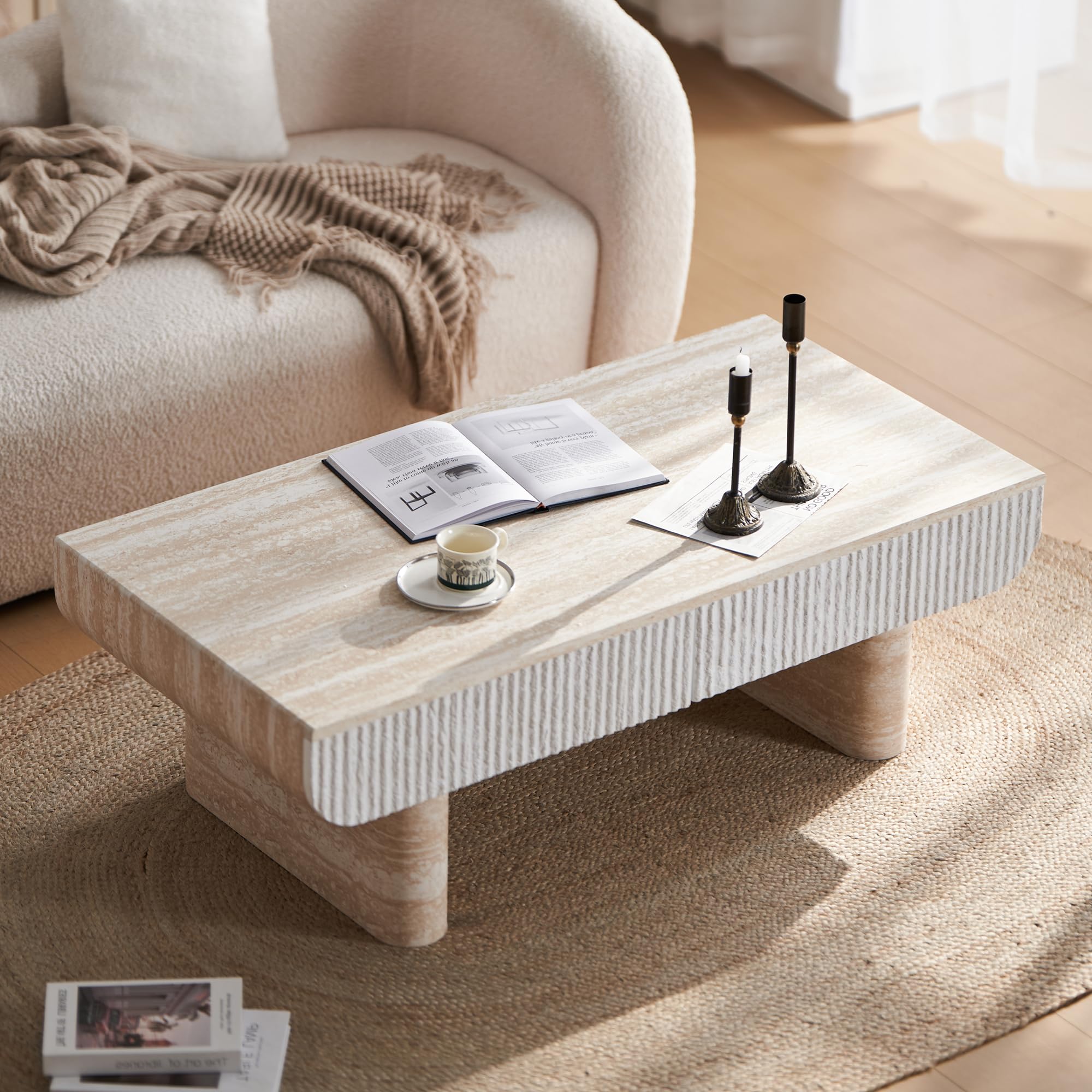 GDFStudio Mesa auxiliar rectangular de 46.85 pulgadas con cajón de almacenamiento oculto - Imagen 4