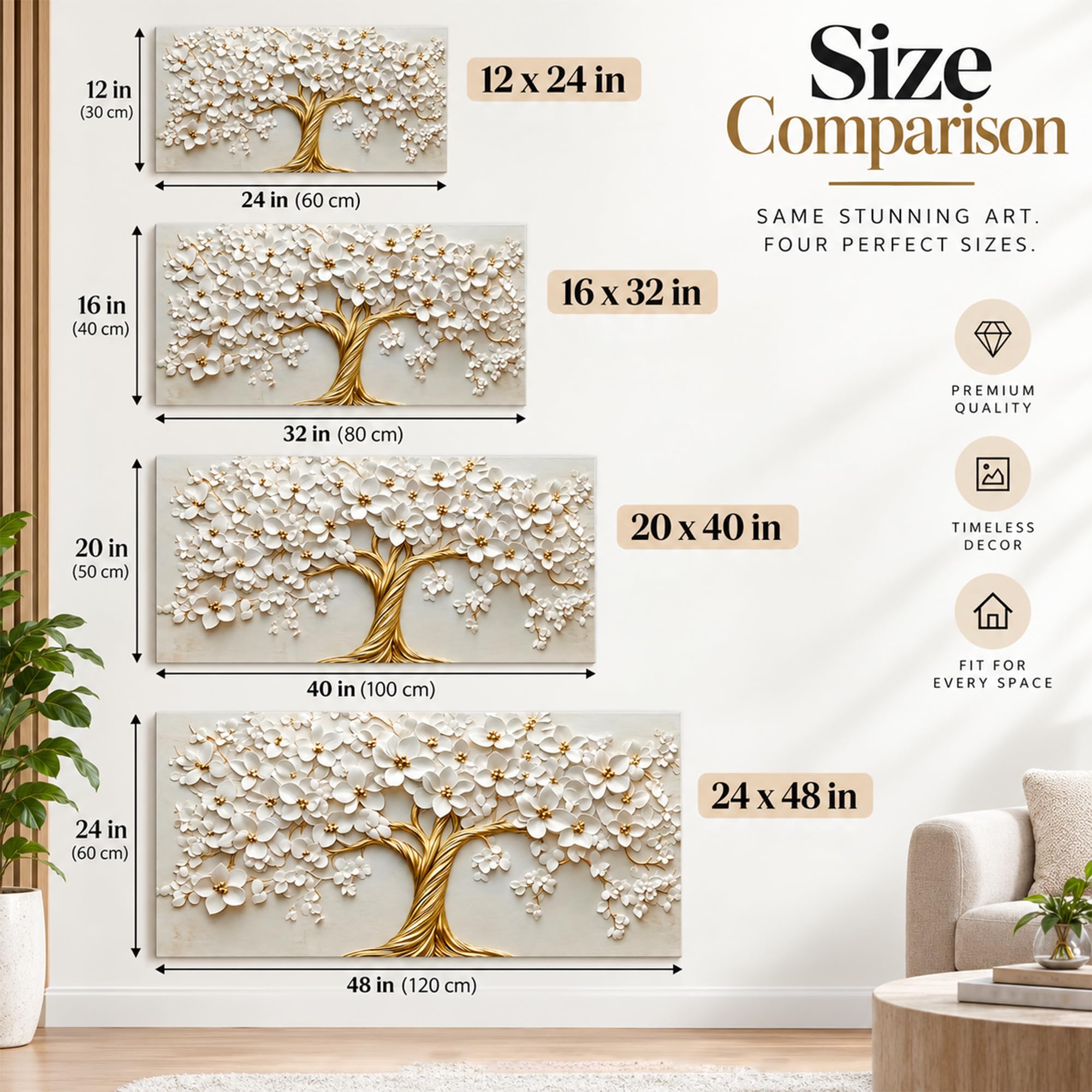 HANGYUEACE Lienzo decorativo para pared grande del árbol de la vida - Imagen 4