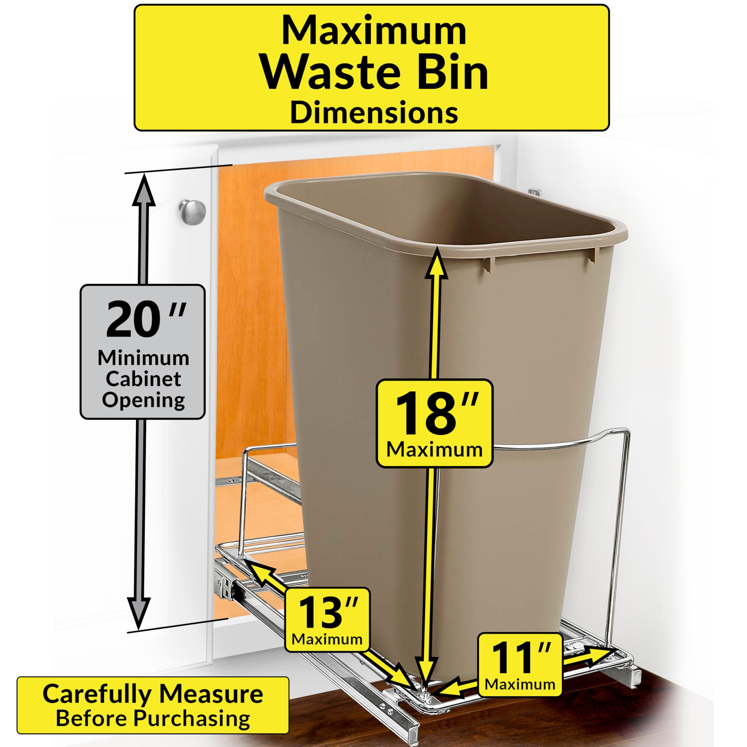 LYNK PROFESSIONAL® Cajón de basura extraíble – Organizador deslizante para armario - Imagen 5