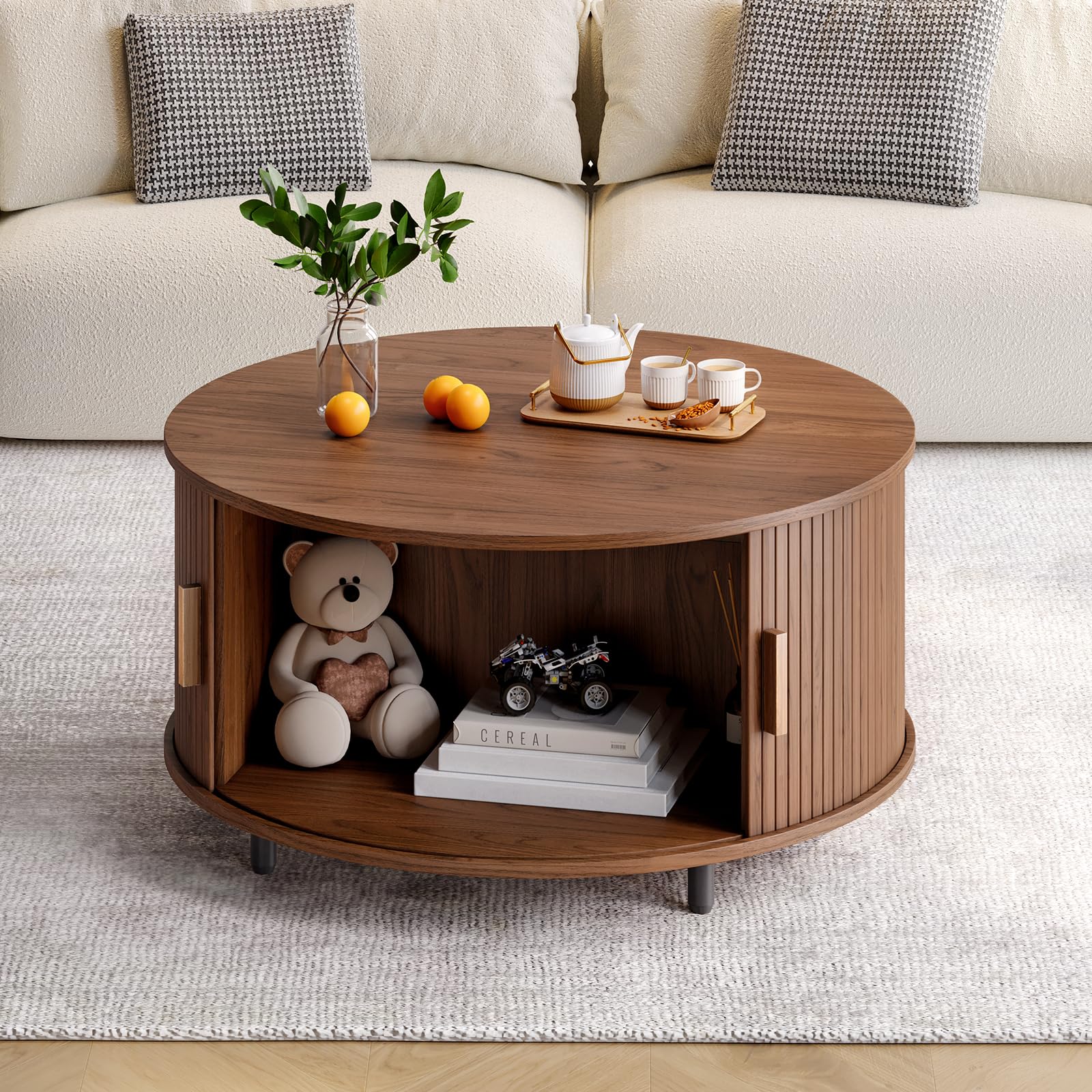 Mesa auxiliar redonda de 31.5 pulgadas con almohadilla ajustable - Imagen 3