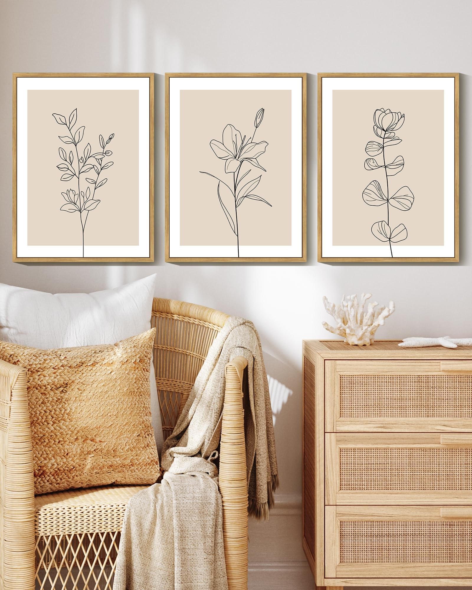 Drsoum - Ramo de flores enmarcado, arte retro, flores silvestres, cuadros botánicos - Imagen 4