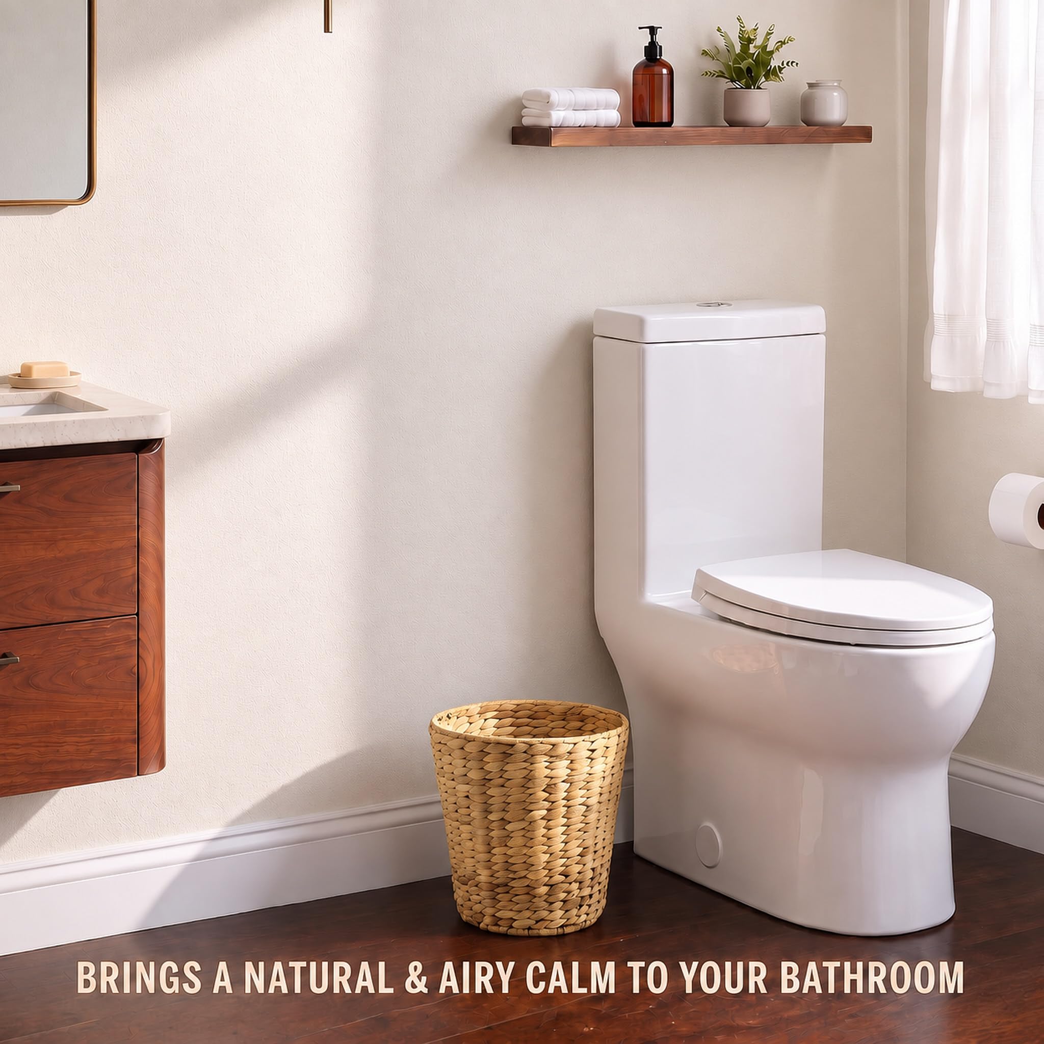 84ECO Paquete de 2 cubos de basura de mimbre de 3 galones para baño - Imagen 2