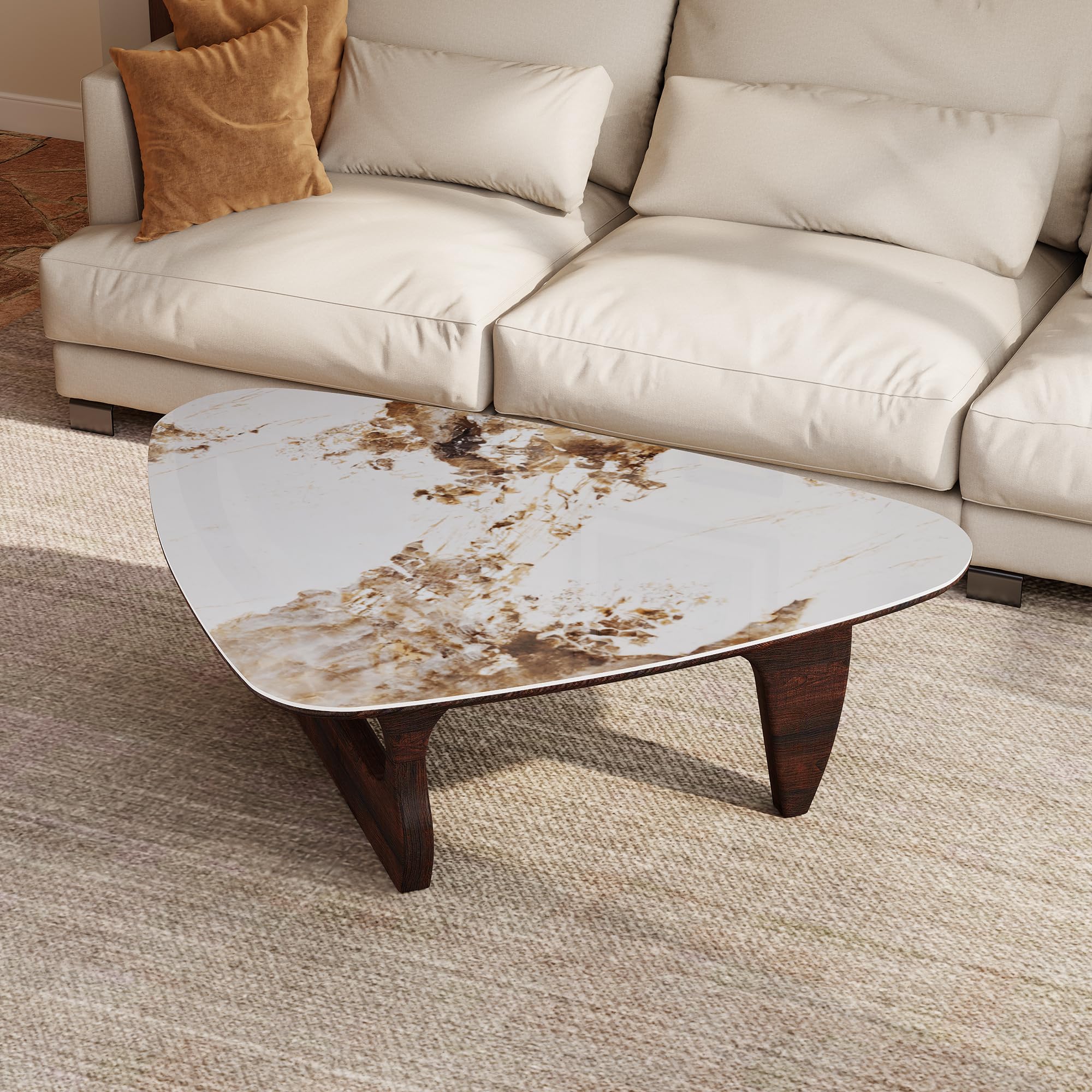 Mesa de centro moderna de piedra sinterizada, mesa de centro de 43 '' para
