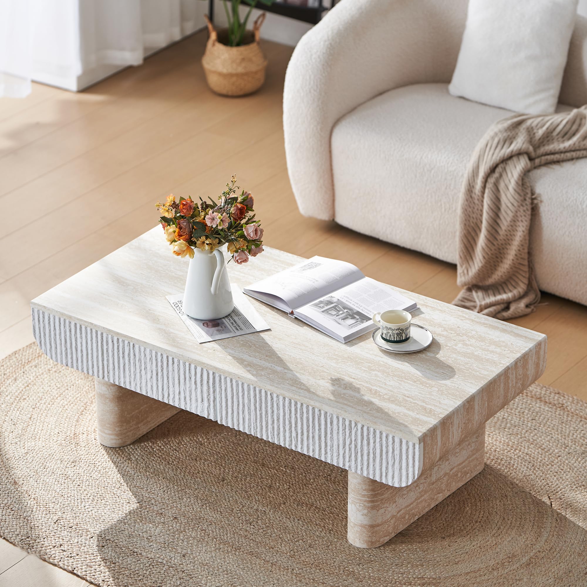 Mesa auxiliar rectangular de madera de 46.8 pulgadas con espacio de almacenamiento - Imagen 5