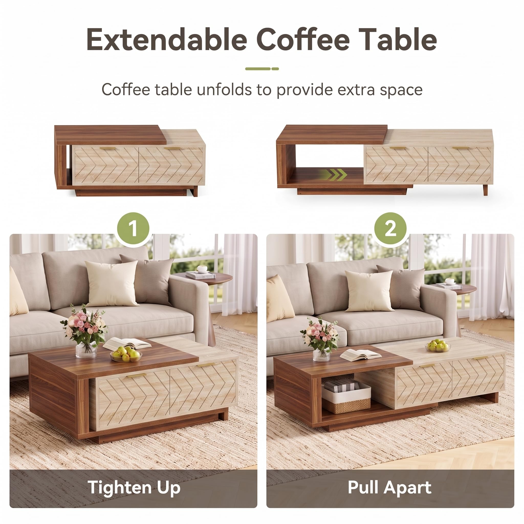 LITTLE TREE Mesa auxiliar expandible con 2 cajones - Imagen 5