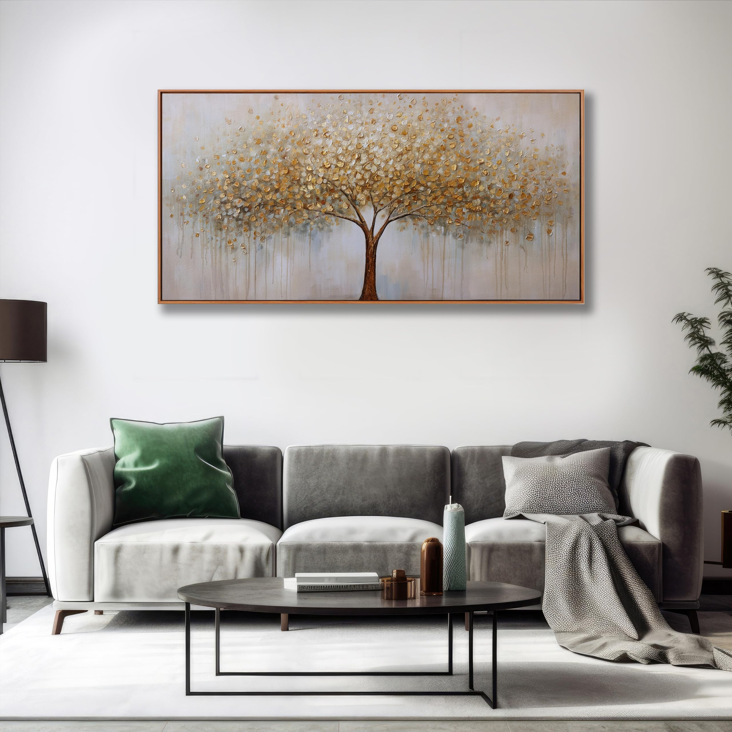 Arte abstracto para pared, árbol de la vida dorado, enmarcado, lienzo - Imagen 4