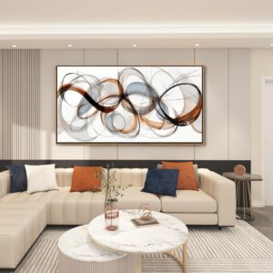 Arte de pared abstracto texturizado: lienzo enmarcado para sala de estar