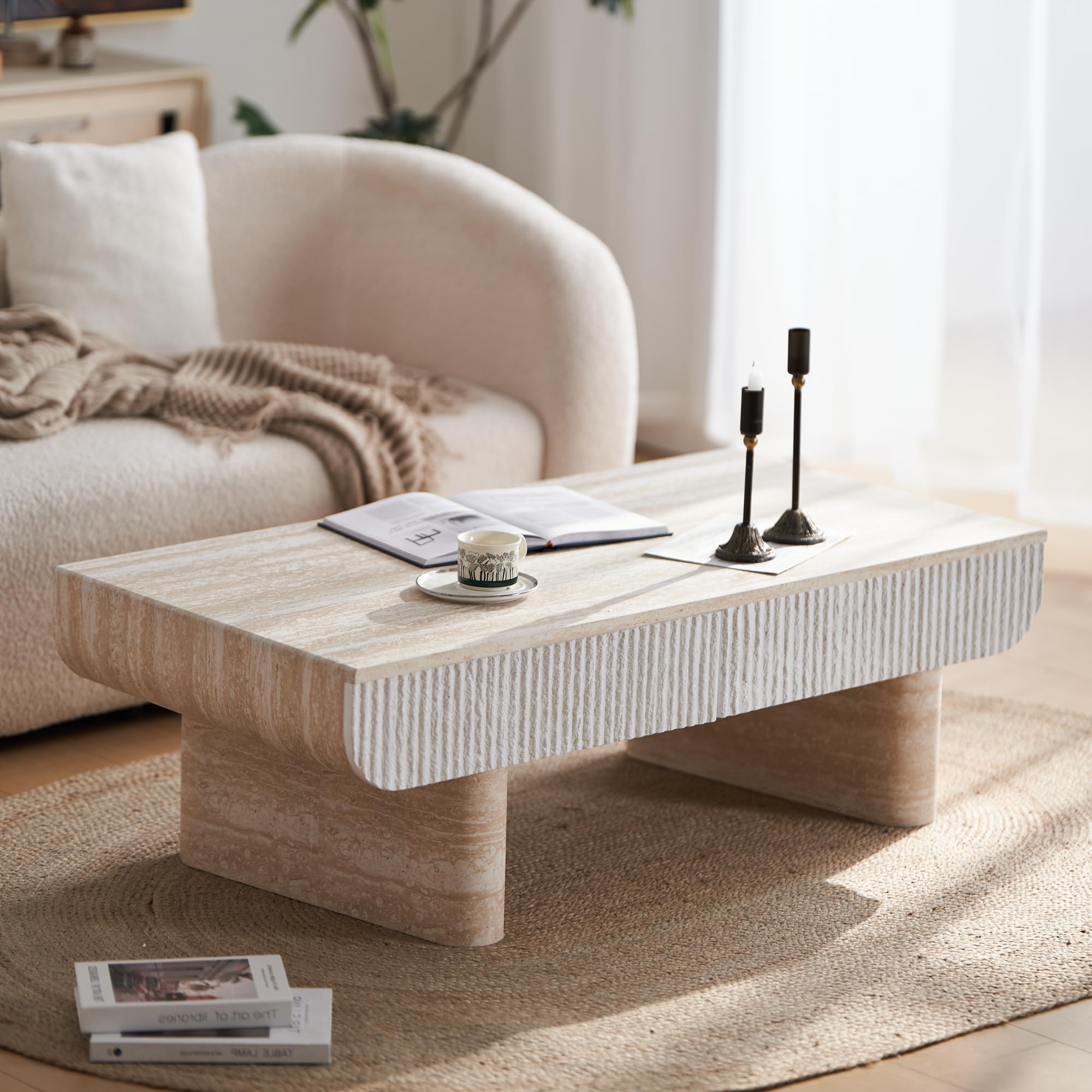 GDFStudio Mesa auxiliar rectangular de 46.85 pulgadas con cajón de almacenamiento oculto - Imagen 3