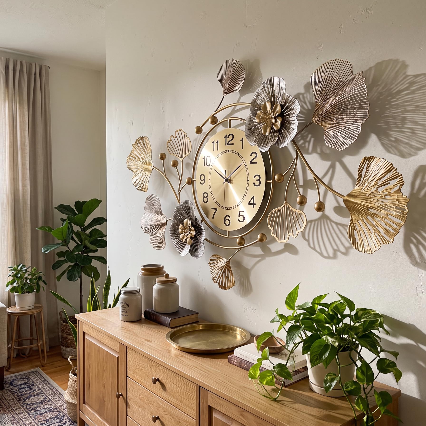 Reloj de pared decorativo grande de 33 pulgadas, arte de metal - Imagen 2