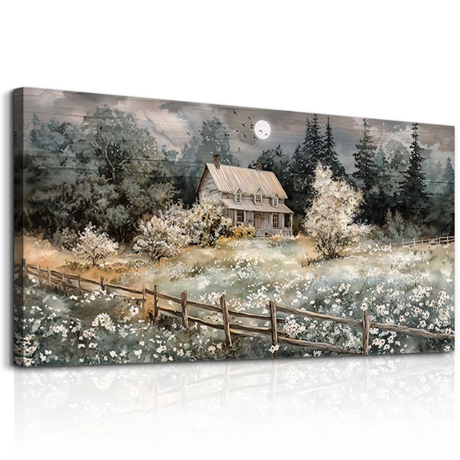 hyidecorart Decoración de pared para sala de estar, lienzo de granja, arte de pared