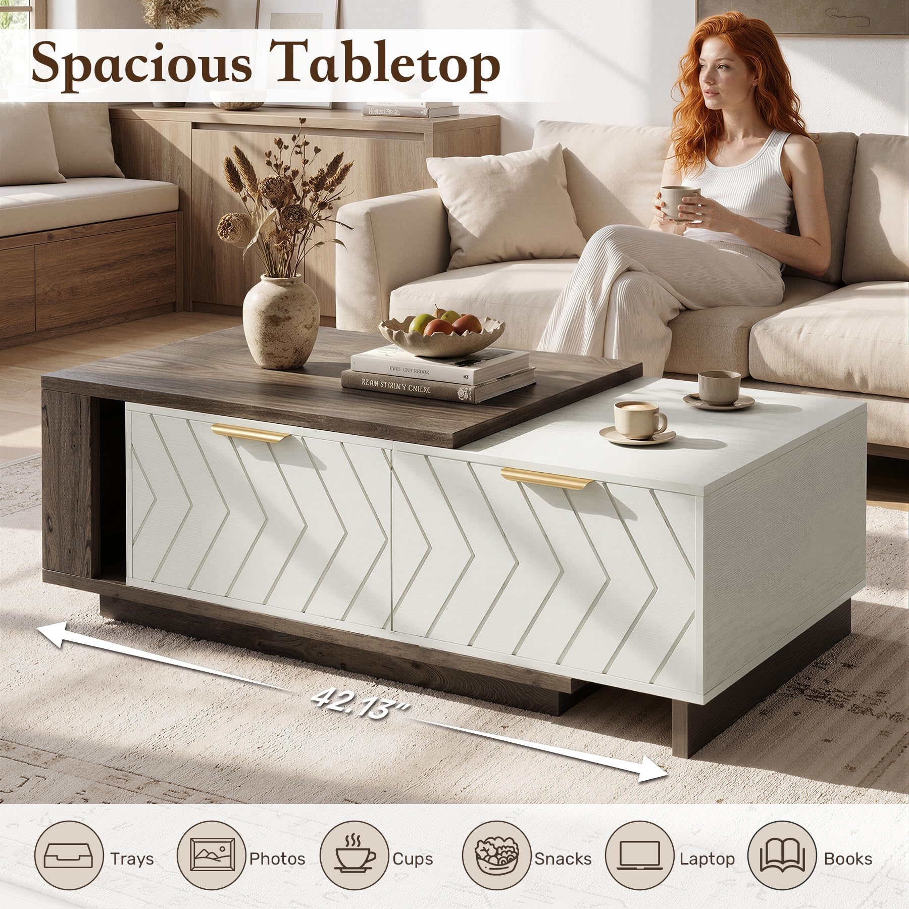 Miereirl Mesa auxiliar extensible de 42 a 65 pulgadas - Imagen 2